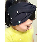 Women's Diamond Beaded Black Wide Hair Band
