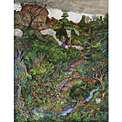 Gedruckt Kunst Landschaft gibt es Feen an der Unterseite meines Gartens von Bill Bell
