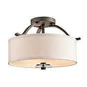 120W Transitional Semi luz embutida no tecto com 3 luzes e sombras tambor estilo pingente