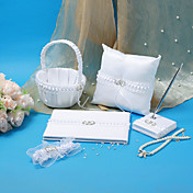 collection de mariage mis en satin blanc avec un accent anneau de mariage (5 pièces)