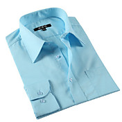 Men 's Mature Shirt Collar Business Men Work Blue Long Shirts