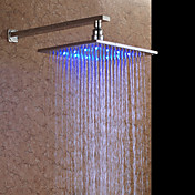 10 inch chroom messing vierkante LED regenval douche kop (zonder douche-arm) (0758-hm-D002-1)