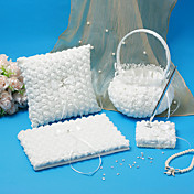 collection de mariage romantique rose sertie de satin blanc (4 pièces)
