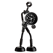 Screw Cap Man Style Analog Clock Alarm (nero)