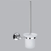 Contemporary Style Chrome Finish Brass Wall Mounted Toilet Brush Holder