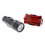 3-Mode 5-LED-Fahrrad-Licht-Taschenlampe + rote Warnlampe mit Halterung (4xAAA/2xAAA)