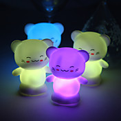 Smiling Vinyl Cat LED Lamp - Set of 4 (Color Changing, Built-in Botton Cell)