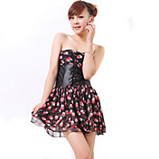 Zhi Yuan Strapless Verzamel Floral Print Dress Swing (Excl.Belt) (meer kleuren)
