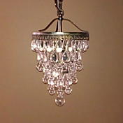 Cristal 60w perlas colgante moderna con una luz y color antiguo artefacto