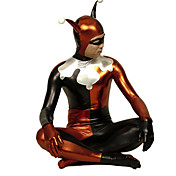 Rojo y Negro payaso brillante metálico Zentai
