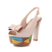 Similicuir Chunky Heel Peep Toe Avec bowknot partie / chaussures de soirée (plus de couleurs)