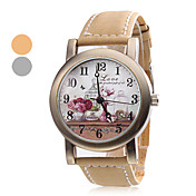Unisex Flower Style PU analogico al quarzo orologio da polso (colori assortiti)