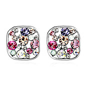 Fashion Alloy Viereckig Cut Kristall Ohrstecker (mehr Farben)