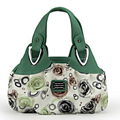 Women's Rose Print Green Bag(31cm*10cm*20cm)