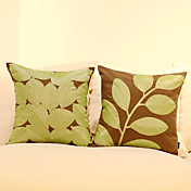 Conjunto de 2 folhas Patchwork Algodão / Linho fronha
