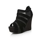 Bella pelle tacco a spillo peep toe con cerniera partito / sera scarpe