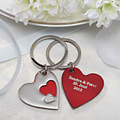 Personalized Key Ring –  Layered Hearts (Set of 4)
