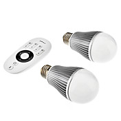 Dimmable E27 7W Warm White & Natural White Light Remote Controlled LED Bulb (85-265V, 1-Pair)
