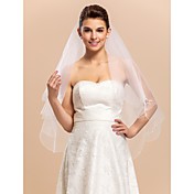 Deux niveaux Tulle bout des doigts voile de la mariée avec talons