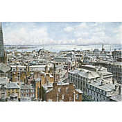 Printed Art Landscape Boston: East From St. House by Stanton Manolakas