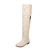 Fashion Leatherette Low Heel Knee High Boots With Hollow-out Party / Evening Shoes(More Colors)