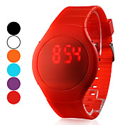 Rubber Unisex Digital LED relógio de pulso (cores sortidas)