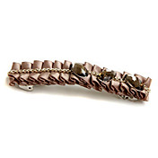 Handmade Coffee Ruffled Satin 9cm Aristocrat Lolita Barrette