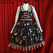 Fantasy Amusement Park ærmeløs Knælang Black Sød Lolita Dress