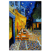 The Café Terrace on the Place du Forum, Arles, at Night, c.1888 by Vincent Van Gogh Famous Art Print