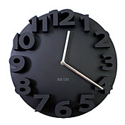 Número 3d reloj de pared de silencio