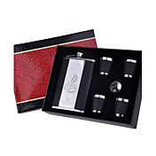 Personnalisé Graceful 6 morceaux d'acier inoxydable de qualité de 9 oz Flask Gift Set (plus de couleurs)