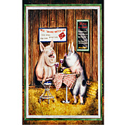 Gedrukt Art Animal Wine, Dine & Swine door Charlsie Kelly