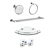 chroom 5-delige badkamer hardware accessoire set withtriangle borstel rack