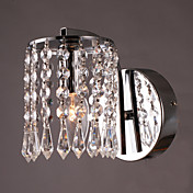 60W Vibrant Modern Wall Bracket Light with Crystal Pendants in Polished Chrome