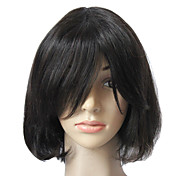 Full Front 100% Real Human Hair Black Short Hair Wig
