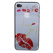 "Te quiero" Labios rojos Patrón frontal y traseras del protector Pegatinas para el iPhone 4/4S
