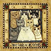 Printed Art Animal Love Comes In All Colors by Robin Betterley