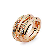 CZ Cubic Zirconia og Alloy 18K gullbelagt Rings (Surface Bredde: 19 mm)