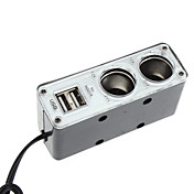 Universal multifonctions WF-0200 USB 2 Way-cigare de voiture Adaptateur Socket Splitter