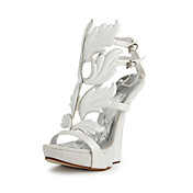 Fashion Patent Leather/Suede Wedge Heel Sandals With White leaves Party / Casual Shoes
