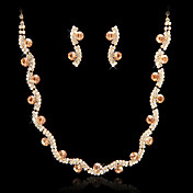 Fashion alliage et strass tchèque Jewelry Set y compris le collier et boucles d'oreilles