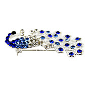 Lindo Alloy Pavão Com o broche de cristal Mulheres