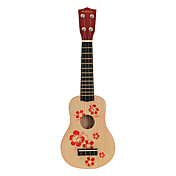 Patrón de flores Plywood Ukulele Soprano para niños (Original)