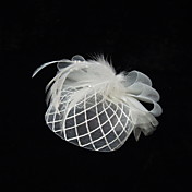 Net elegante con perlas / pluma de Fascinators de la Mujer