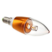 E14 1W 90LM 3000-3500K Branco Quente Luz Dourada Shell Lâmpada LED Vela (85-265V)