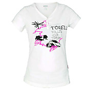 Women's Fashionable Scrawl V-Collar T-shirts(White)