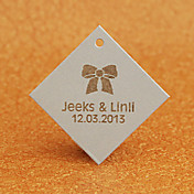 Personalized Rhombus Favor Tag - Silver (Set of 30)