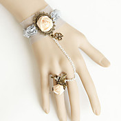 Handmade Gray Lace Aristocrat Lolita Ring Bracelet