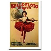 Impreso Lienzos Vintage Sells-Floto Circus de Vintage Collection Apple con el marco de estirado