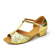 Leatherette/ Sparkling Glitter Upper Dance Shoes Ballroom Latin Shoes for Women and Kids More Colors